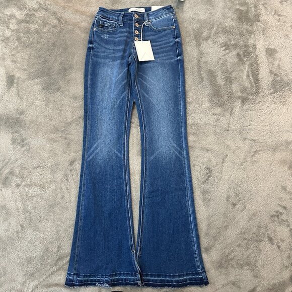 NWT KanCan Button Fly Flare Leg Jeans Women's size 1/25 - Picture 1 of 8